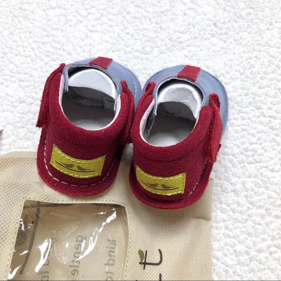 Pipit Suede Stripe Baby Shoes Sky-Red Size 3 - Picture 4 of 11
